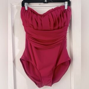 NWT Spanx Rouge Sher Bandeau One Piece SwimSuit 12